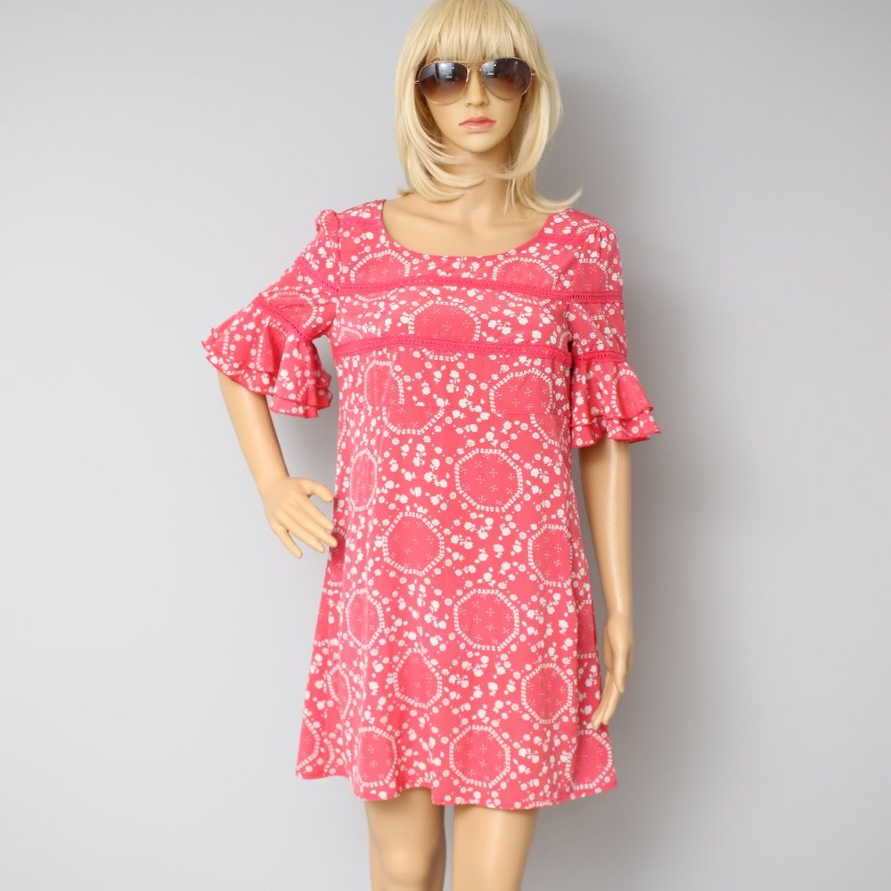 NEW Free People Bell Sleeve Boho Shift Dress Sz 6 - Picture 6 of 8